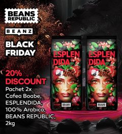 Pachet 2x Cafea Boabe, ESPLENDIDA 100% Arabica, BEANS REPUBLIC, 2kg