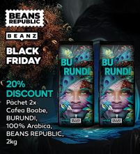 Pachet 2x Cafea Boabe, BURUNDI 100% Arabica, BEANS REPUBLIC, 2kg