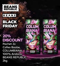 Pachet 2x Cafea Boabe, COLUMBIANA 100% Arabica, BEANS REPUBLIC, 2kg