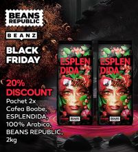 Pachet 2x Cafea Boabe, ESPLENDIDA 100% Arabica, BEANS REPUBLIC, 2kg